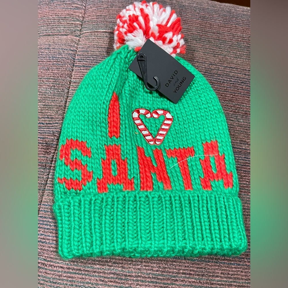 David and Young Festive Green and Red Santa Beanie